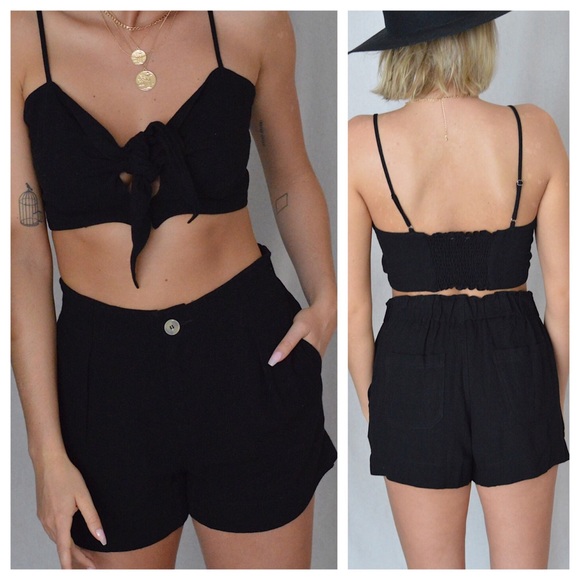 Pants - High Waist Black Short